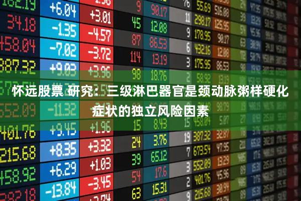 怀远股票 研究：三级淋巴器官是颈动脉粥样硬化症状的独立风险因素