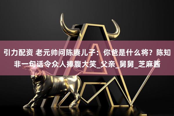 引力配资 老元帅问陈赓儿子：你爸是什么将？陈知非一句话令众人捧腹大笑_父亲_舅舅_芝麻酱